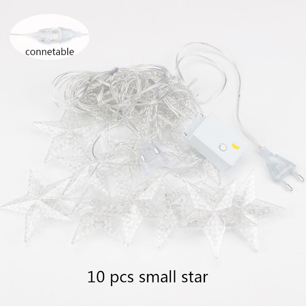 2M Stjerne Fe Lys Jule Stjerne Lyskæde Guirlande Led Gardiner Bryllup/Hjem/Fest/Have/Fødselsdag Dekoration Belysning Multicolor 2M 90LEDs