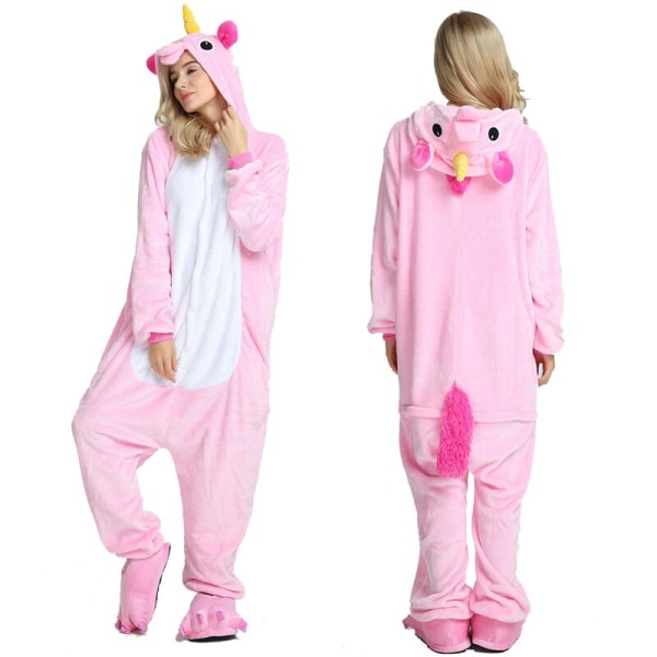Unisex Unicorn Stitch Onesies Dam Vinter Jul Pyjamas Nattkläder Kostymer Vuxna Flanell Sovkläder Pyjamas Puple Tenma L