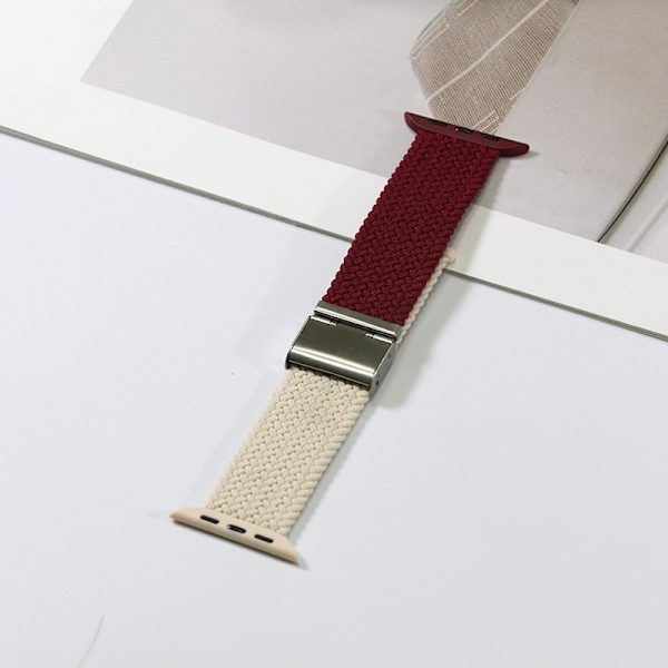 Kellon ranneke Apple Watch iWatch 42/44/45/46/49mm jaettu solki Tähtiloisteen viininpunainen