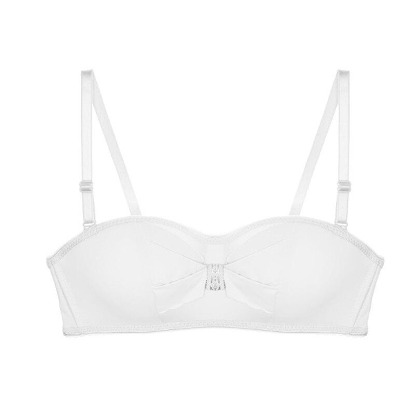 Sexiga trådlösa BH:ar för kvinnor, mjuk sömlös behå, halv kup, push-up underkläder, multiway osynlig BH White 32B