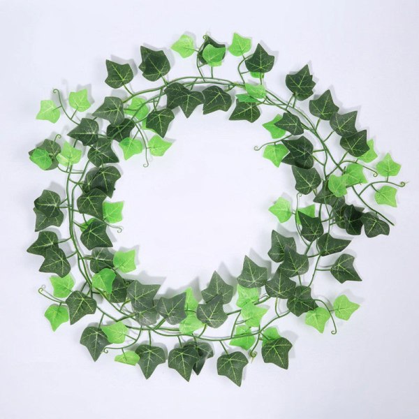 210 cm Konstgjorda Växter Falska Murgröna Rankor Silke Gröna Konstgjorda Blad Liana För Dekoration Bröllopsfest Heminredning Väggupphängning 5pcs Cable tie 5pcs