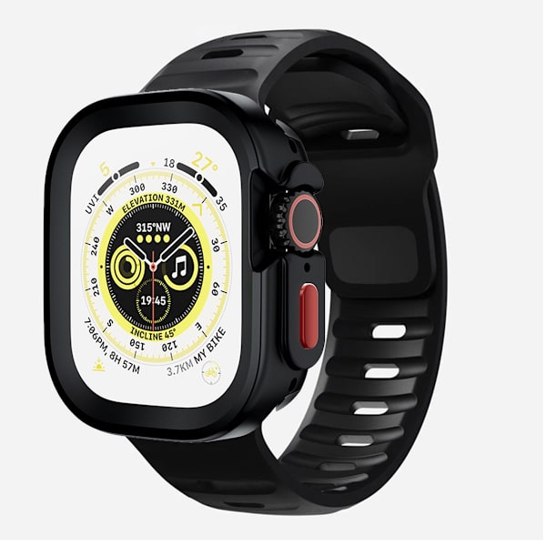 Urrem til Apple Watch iWatch S10-46mm sort + sort skal