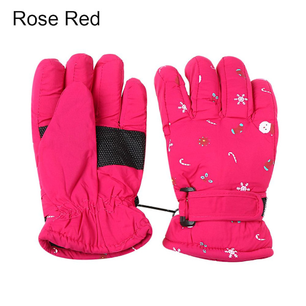 1 par barn skihansker lange votter vinter vindtett vanntett tykk varm sklisikker hjort kanin 7-14 år Rose Red