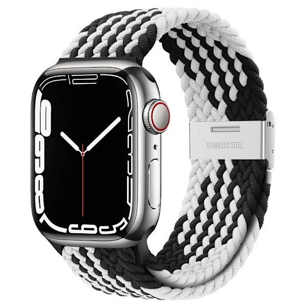 Urrem til Apple Watch iWatch 38/40/41mm Loop til Z mønster sort og hvid