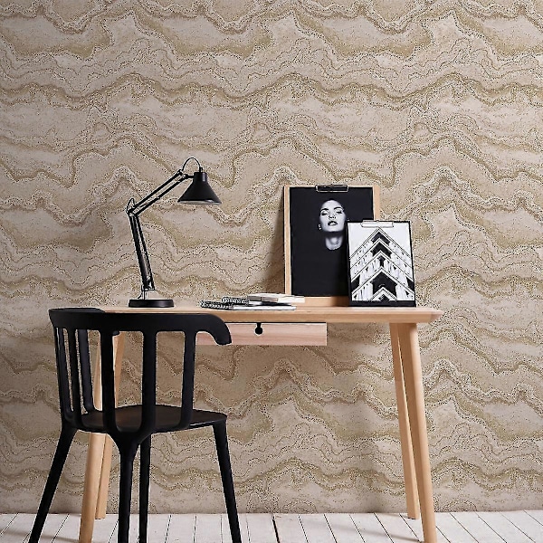Quartz Marmor Tekstur Tung Vinyl Tapet Gull / Naturlig AS Creation 39659-2