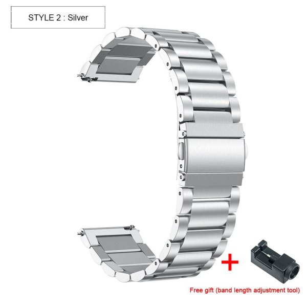 Armband till HUAWEI WATCH GT 2 Pro gt2pro Armband i metall i rostfritt stål till HUAWEI gt2 pro klockbandstillbehör Silver 2 22mm