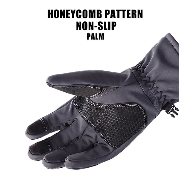 Vinterhandsker Varme Vandtætte Skridsikre Fiskerihandsker Motorcykelhandsker Vinter Camo Jagt Ski Camping Handsker Black XL