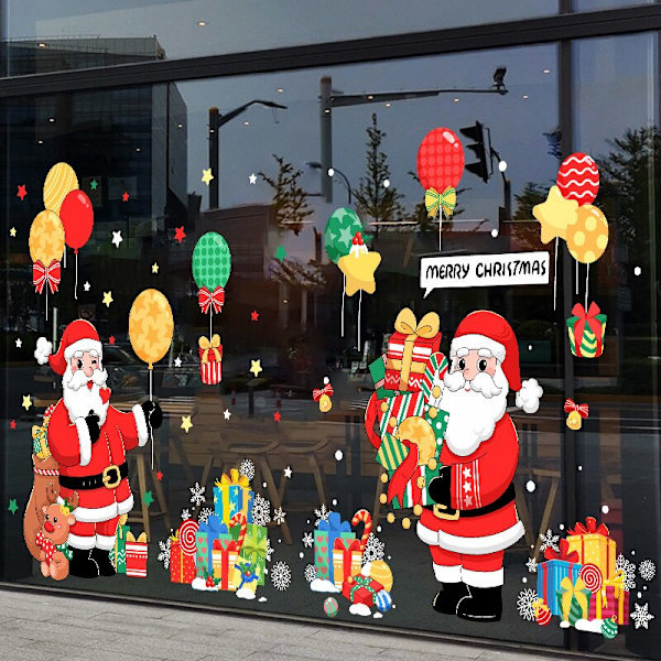 God Jul Fönsterdekaler Jultomte Julgran Väggdekaler God Jul För Hemmet Nyår 2023 Dekal Noel style F