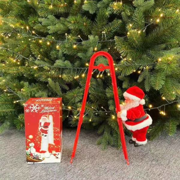 Juledekoration Elektrisk Stige Julemand Klatring Perler Julemand Børnegave Butikscenter Red single ladder for the elderly
