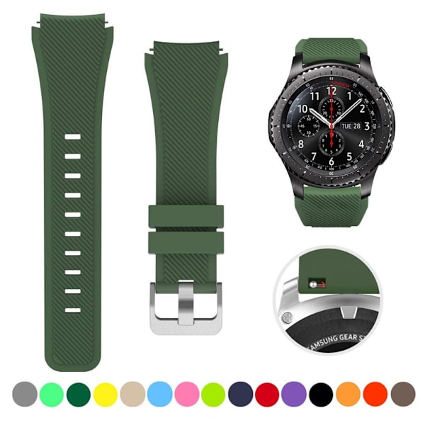 Silikone Armbånd til Samsung Galaxy Watch 3 45mm/huawei watch GT2 46mm/Gear S3 Urrem Armbåndsrem Dark brown Samsung Galaxy 46mm