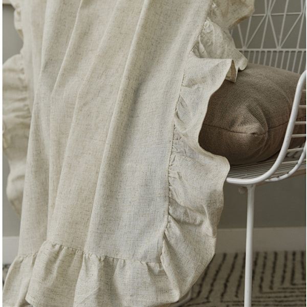 Volang Gardin Halv Ljusinsläpp Sovrum Vardagsrum Burspråk Krok Gardin Gray Lotus hook curtain 150 width * 220CM height