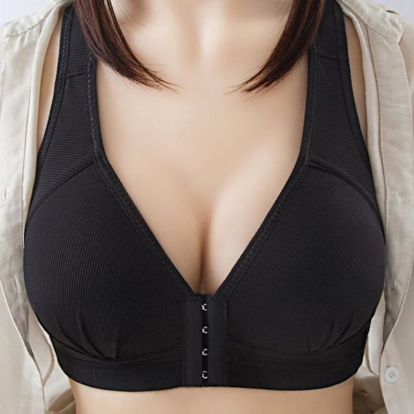 BH med frontlukning, ensfarvet, plus size, sexet push up-bh, trådløs, sømløs, usynlig bh uden bøjler til kvinder, tube top Beige 85B