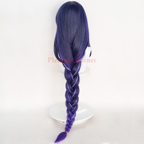 Spill Anime Genshin Impact Raiden Shogun Cosplay Parykk Prestylet 110cm Lang Varmebestandig Syntetisk Lilla Blandet Farge Baal Parykker Wig Add Headwear 2 No Pre Styled