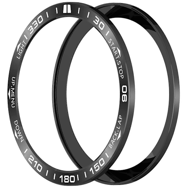 Til Garmin Fenix 8 Solar 51mm Rustfrit Stål Bezel Ridsefast Beskyttelsesring - Sort+Rød Black+White