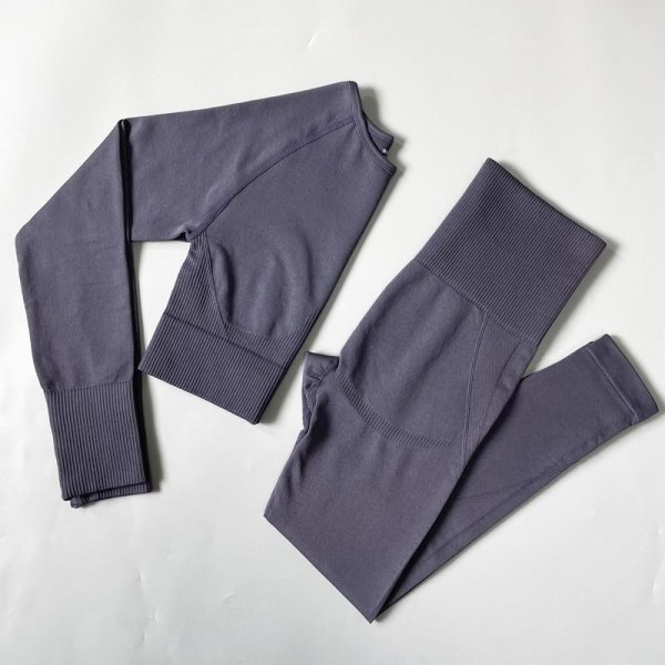 Joogasetti Saumattomat Urheiluvaatteet Treenaus Urheilu Leggingsit+Toppi+Rintaliivit Kuntosetti Nainen Shirts Pants Black L