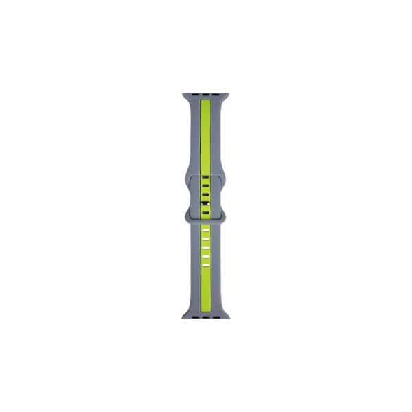 Klockarmband för Apple Watch iWatch 38-41 S10/42mm Grå med fluorescerande grön