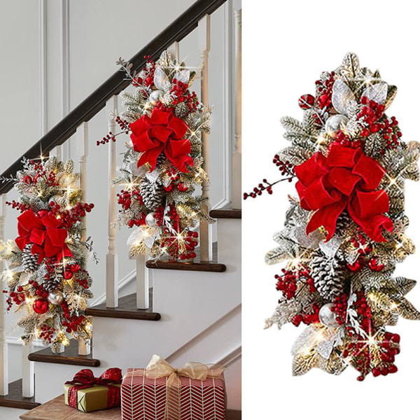 Nya jultrappor rosettprydnader nyår hemstil scendekorationer Non-luminous red style