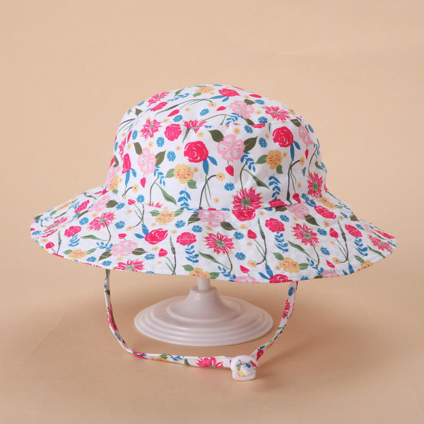 Forår og sommer Ny solhat til mænd og kvinder, baby åndbar hurtigtørrende strandhat, solbeskyttende justerbar bucket hat til børn Rose S code (50)