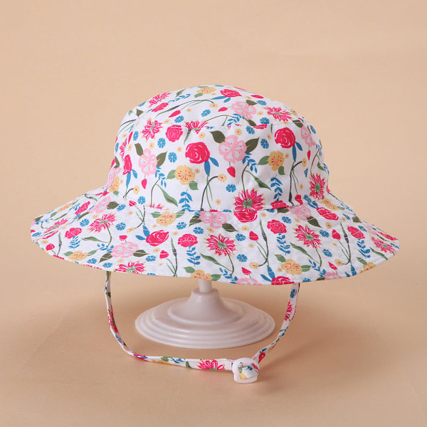 Kevään ja kesän uusi aurinkohattu miehille ja naisille, vauvan hengittävä, nopeasti kuivuva ranta-hattu, lasten aurinkosuoja säädettävä bucket-hattu Rose XS（46）