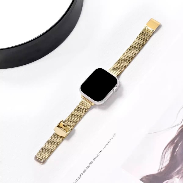 Klockarmband för Apple Watch iWatch 1-9 generation SE 38-40-41mm Guld Snap