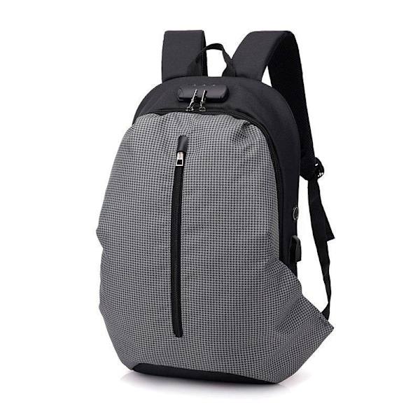 Sport Slidstærk Swagger Taske Polyamider og Nylon Rygsæk til Rejser eller Forretning Light Grey grid