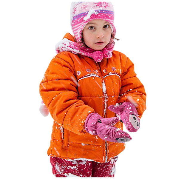 1 par Vinterhandskar för utomhusbruk för barn Småbarn Barn Baby Pojkar Flickor Skidhandskar Vattentäta Sport Snövantar Gray One  Size