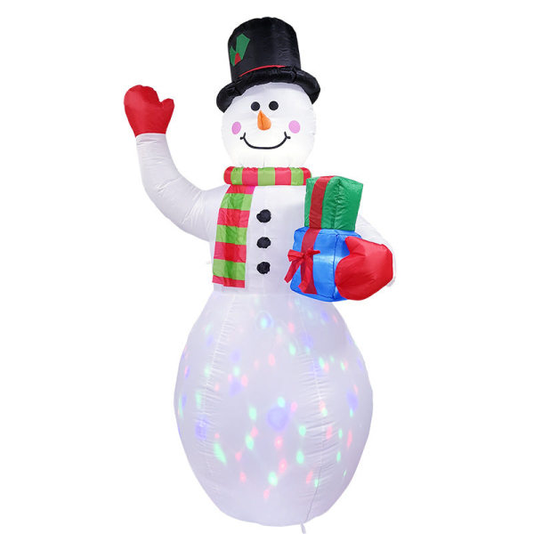 Jul Uppblåsbar Modell Lysande Uppblåsbart Träd Äldre Snögubbe Uppblåsbar Modell Gård Semesterdekoration Dekorationsrekvisita 1.8 m old man sitting gift pack Suitable Standard