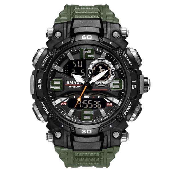 Herrklocka Cool Trend Vattentät Klocka Mode Utomhus Casual Elektronisk Sportklocka Army Green