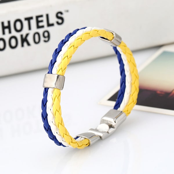 Ornament Vævet Flag Flag Farve Læderarmbånd Pu Imitation Armbånd VM Landearmbånd Nederland