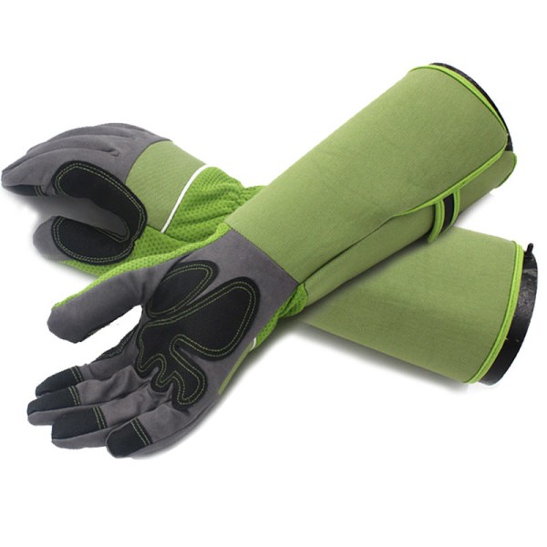 Hagehansker for kvinner, hagearbeid, arbeidsbeskyttelse, slitesterke, anti-kutt, anti-stikk, trimhansker Black and Green Average size