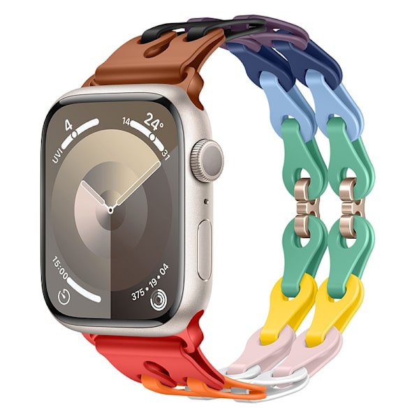 Klockarmband för Apple Watch iWatch 38/40/41/42mm Regnbågsfärg Roséguldfärgat Spänne
