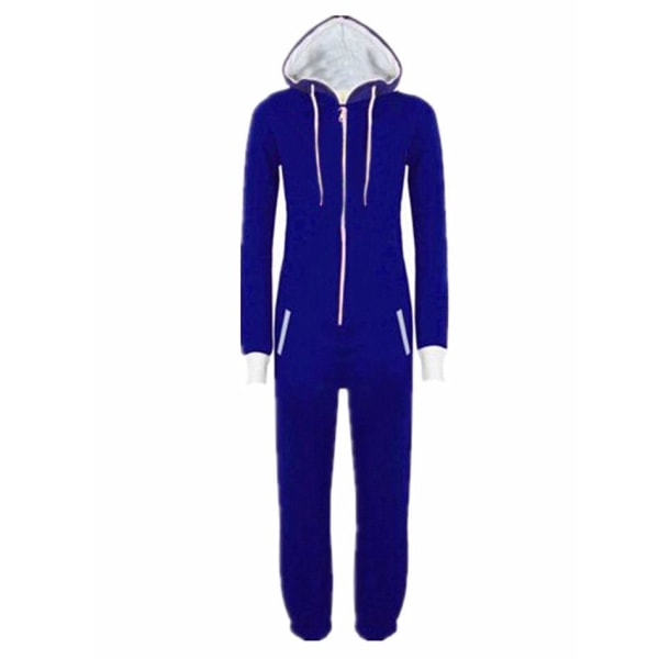 Unisex Kvinnor Män Vuxen Pyjamas Sportkläder Onesi Jumpsuit Sovkläder Blue M