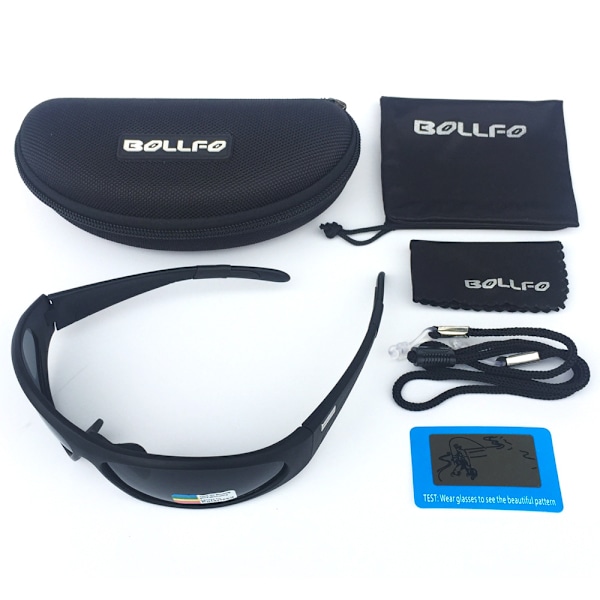 Polariserede cykelbriller til udendørs brug, cykelbriller, sports solbriller Black frame polarized gray sheet 17cm