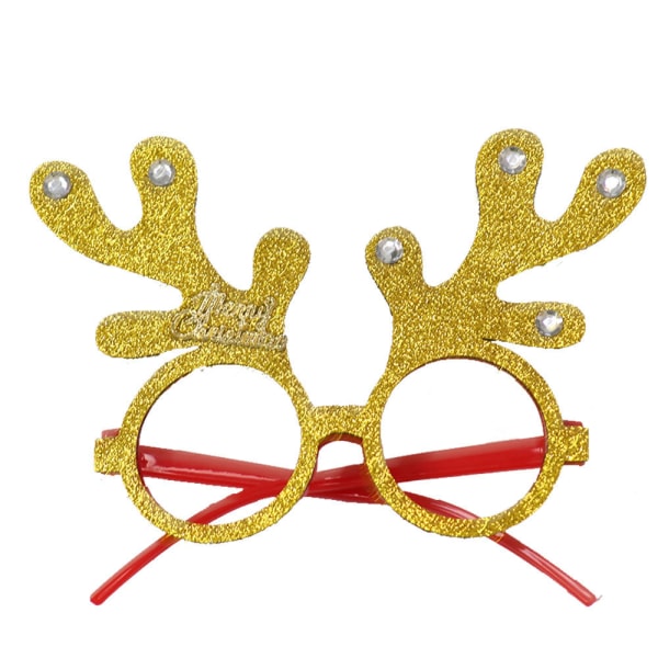 Julepynt Juleprodukter Snømann Gevir Julebriller Dekorasjon Festutstyr Round Frame gold with Diamond