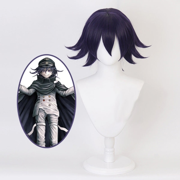 Anime Danganronpa V3 Kokichi Oma Cosplay Præsident Uniformer Tørklæde Paryk Kappe og Hat Halloween Karneval Fest Kostumer Hat XXL