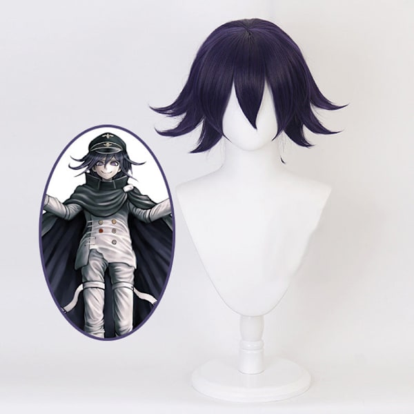 Anime Danganronpa V3 Kokichi Oma Cosplay President Uniformer Skjerf Parykk Kappe og Hatt Halloween Karneval Party Kostymer Wig One size