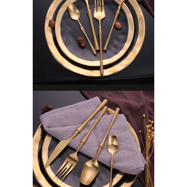 Bestickset i rostfritt stål Guld Bestickset Västerländska Matbestick Servis Julklapp Gafflar Knivar Skedar Overseas pink silver