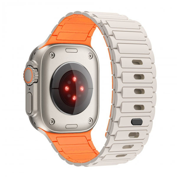 Klockarmband för Apple Watch iWatch S1-3 42mm/44/45/46/49mm Starlight Orange