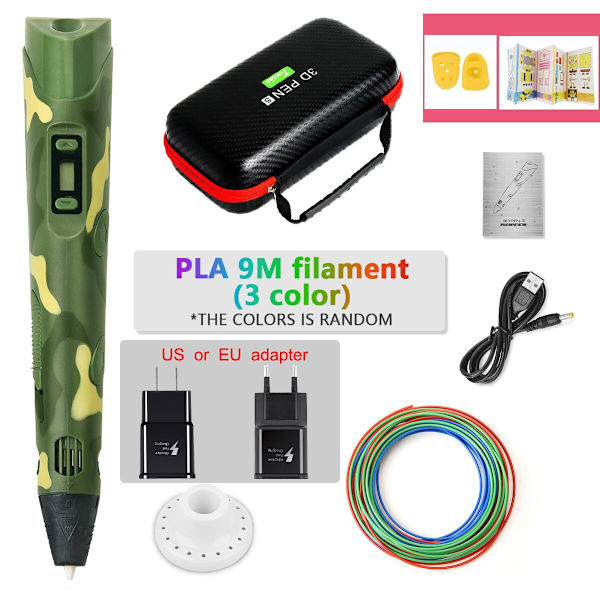 DIY 3D-penna för barn 3D-utskriftspennor Ritpennor med PLA-filament Nyhetspresent till barn Födelsedagspresent Julklapp PLA Filagment Green-9M