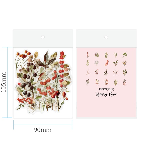 Växtdekalpaket Vattentätt Transparent Pet Vintage Blomma Naturserie DIY Journal Material Svampdekaler Transparent flower TULIP 90mm*105mm*1mm