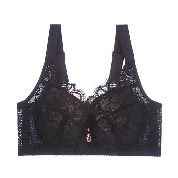 Push Up BH'er til Kvinder Sexet Blonde Tynd Kop Undertøj Trådløs Plus Size Komfortabelt Lingeri Black 38C