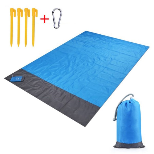Stort Strandhåndkle Matte Anti Sandfri Strand Anti Sand Strandteppe Oversized Lomme Piknik 4 Anker Vindhindrende Sandtett Orange 200-140cm