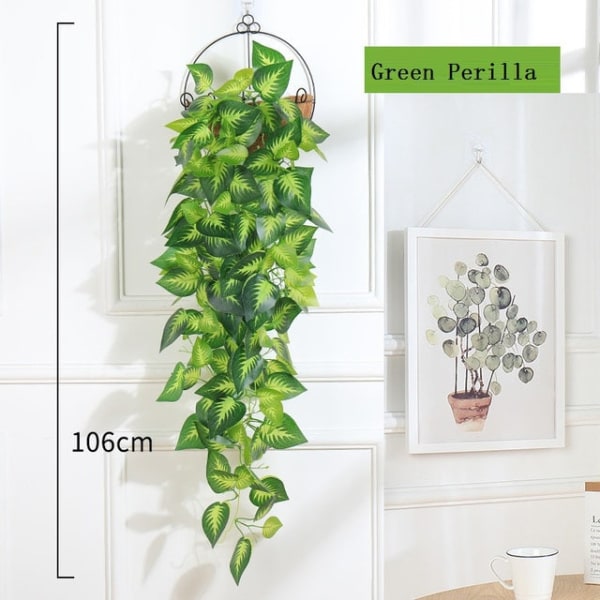 100 cm kunstige planter hængende vinstokke bryllup have dekoration falsk plante indretning til væg grønne blade vinstokke dekoration No hanging pot Grape