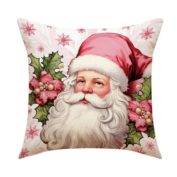 Merry Christmas Kuddfodral 45x45cm Prydnadskudde Vinter Juldekorationer för Hem Träd Hjort Soffa Kuddfodral 19
