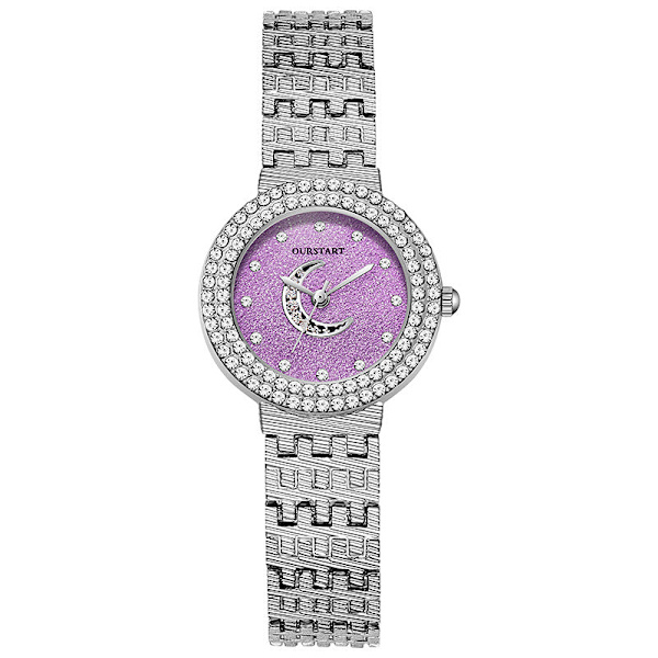 Temperament Entry Lux Studentklocka Strassbesatt Silverarmband Kvarts Damklocka Light brown