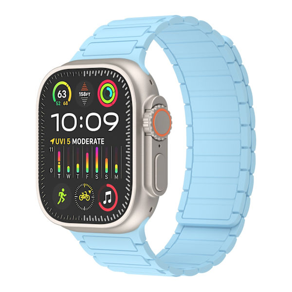 Kellon ranneke Apple Watch iWatch 42/44/45/46/49mm iso kellotaulu vaaleansininen