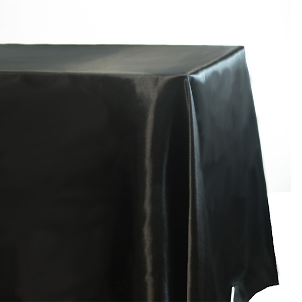 Rektangulær satengduk Overlegg Bryllupsbankett Tapete Hjem Spisebord Dekke Jul Halloween Bursdag Duk Peach 145X240CM