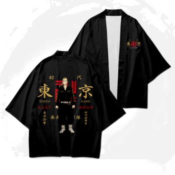 Tokyo Avengers Cosplay T-shirt Cloak of Draken Manji Gang for Summer Haori Kimono Tee Herr Kortärmad 2 5XL