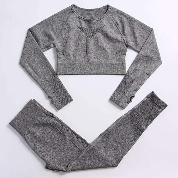 Joogasetti Kuntosalivaatteet Verryttelypuku Korkeavyötäröiset Housut Urheiluliivit Naisille Top Pants-Dark Gray M