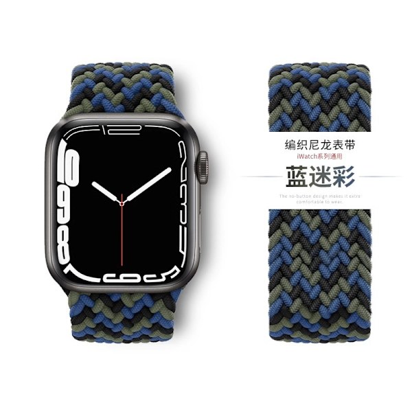 Klockarmband för Apple Watch iWatch 38/40/41mmXS kod blå kamouflage